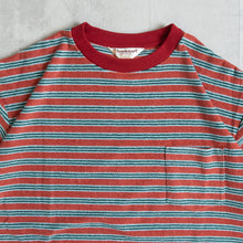 画像をギャラリービューアに読み込む, TOWN CRAFT HEAVY PILE BORDER TEE ワイン パイルTシャツ 大きいサイズ ビッグサイズ 大きいサイズメンズ テングストア大阪