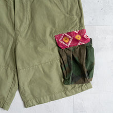 画像をギャラリービューアに読み込む, MAN PATCHWORK SHORT CARGO PANTS ショートカーゴパンツ カーキ 大きいサイズ ビッグサイズ 大きいサイズメンズ テングストア大阪