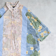 Load image into Gallery viewer, LIGHT ON THE ANTI CITY REMAKE SHIRTS LACオリジナルリメイクシャツ パッチワークシャツ 大きいサイズ ビッグサイズ 大きいいサイズメンズ テングストア大阪