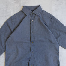 画像をギャラリービューアに読み込む, NIGEL CABOURN BRITISH OFFICERS SHIRT ネイビー シャツ 大きいサイズ メンズ テングストア大阪