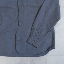 画像をギャラリービューアに読み込む, NIGEL CABOURN BRITISH OFFICERS SHIRT ネイビー シャツ 大きいサイズ メンズ テングストア大阪