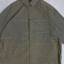 画像をギャラリービューアに読み込む, NIGEL CABOURN UTILITY SHIRT TYPE2  10oz DENIM グリーン シャツ 大きいサイズ メンズ テングストア大阪
