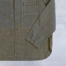 画像をギャラリービューアに読み込む, NIGEL CABOURN UTILITY SHIRT TYPE2  10oz DENIM グリーン シャツ 大きいサイズ メンズ テングストア大阪