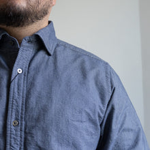 画像をギャラリービューアに読み込む, NIGEL CABOURN BRITISH OFFICERS SHIRT ネイビー シャツ 大きいサイズ メンズ テングストア大阪