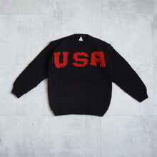 画像をギャラリービューアに読み込む, USA HAND KNIT CREW - BLACK -