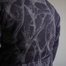 Load image into Gallery viewer, HORN TREE PRINT WOOL BOA JACKET - NAVY -