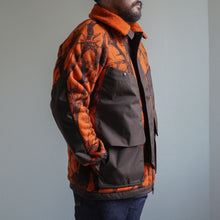 Load image into Gallery viewer, HORN TREE PRINT WOOL BOA JACKET - ORANGE -