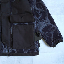Load image into Gallery viewer, HORN TREE PRINT WOOL BOA JACKET - NAVY -
