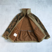 Load image into Gallery viewer, HORN TREE PRINT WOOL BOA JACKET - BROWN -