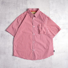 Load image into Gallery viewer, GINGHAM CHECK S/S Sshirts - Red-
