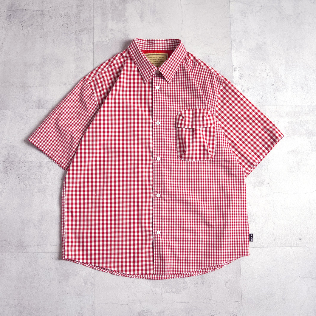 GINGHAM CHECK S/S SHIRTS - RED -