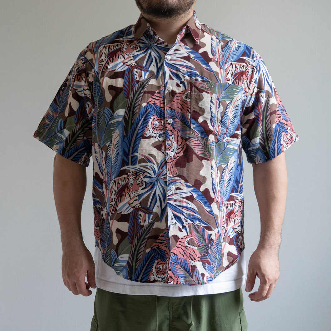 Printed Safari Shirts Tiger -Blue-