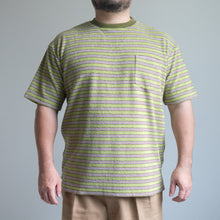 Load image into Gallery viewer, TOWN CRAFT HEAVY PILE BORDER TEE　グリーン　パイルTシャツ　大きいサイズ　ビッグサイズ　大きいサイズメンズ　テングストア大阪
