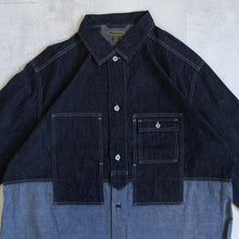 画像をギャラリービューアに読み込む, NIGEL CABOURN　UTILITY SHIRT TYPE2 　10oz DENIM　インディゴ　シャツ　大きいサイズ　メンズ　テングストア大阪
