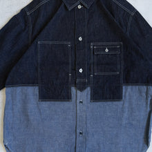 画像をギャラリービューアに読み込む, NIGEL CABOURN　UTILITY SHIRT TYPE2 　10oz DENIM　インディゴ　シャツ　大きいサイズ　メンズ　テングストア大阪
