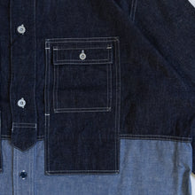 画像をギャラリービューアに読み込む, NIGEL CABOURN　UTILITY SHIRT TYPE2 　10oz DENIM　インディゴ　シャツ　大きいサイズ　メンズ　テングストア大阪
