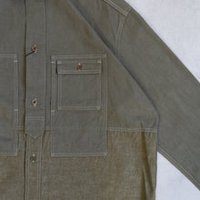 画像をギャラリービューアに読み込む, NIGEL CABOURN　UTILITY SHIRT TYPE2 　10oz DENIM　グリーン　シャツ　大きいサイズ　メンズ　テングストア大阪
