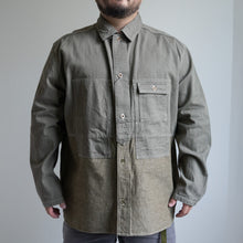 Load image into Gallery viewer, NIGEL CABOURN　UTILITY SHIRT TYPE2 　10oz DENIM　グリーン　シャツ　大きいサイズ　メンズ　テングストア大阪
