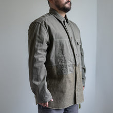 画像をギャラリービューアに読み込む, NIGEL CABOURN　UTILITY SHIRT TYPE2 　10oz DENIM　グリーン　シャツ　大きいサイズ　メンズ　テングストア大阪
