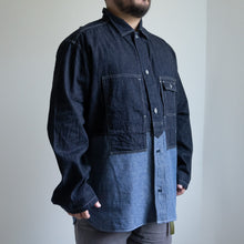 画像をギャラリービューアに読み込む, NIGEL CABOURN　UTILITY SHIRT TYPE2 　10oz DENIM　インディゴ　シャツ　大きいサイズ　メンズ　テングストア大阪
