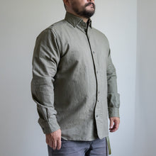 画像をギャラリービューアに読み込む, NIGEL CABOURN　BRITISH OFFICERS SHIRT　ダークグリーン　シャツ　大きいサイズ　メンズ　テングストア大阪
