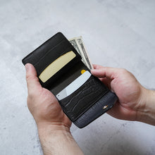 Load image into Gallery viewer, Embossing Triangle Mini Wallet -Black-
