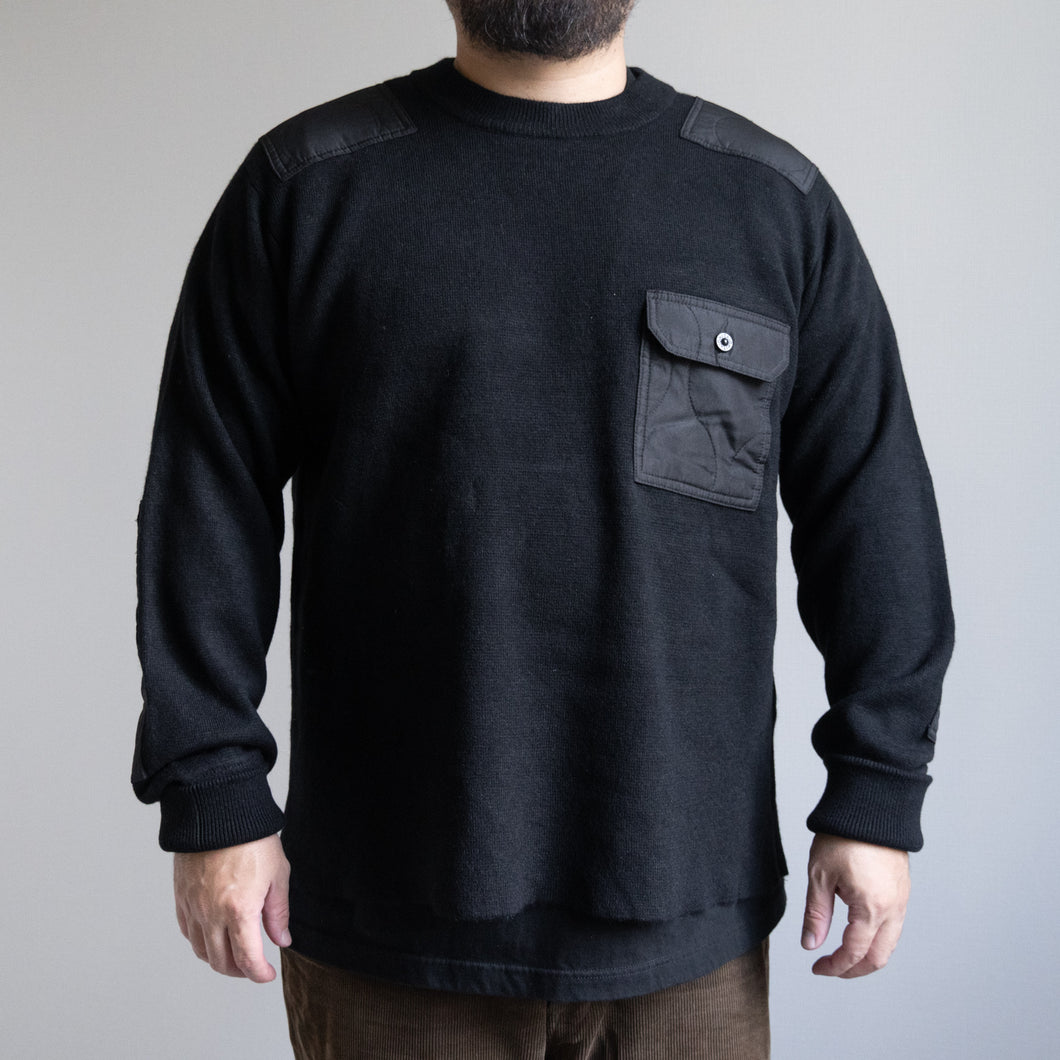 NON DOWN MILITARY CREW KNIT - BLACK -