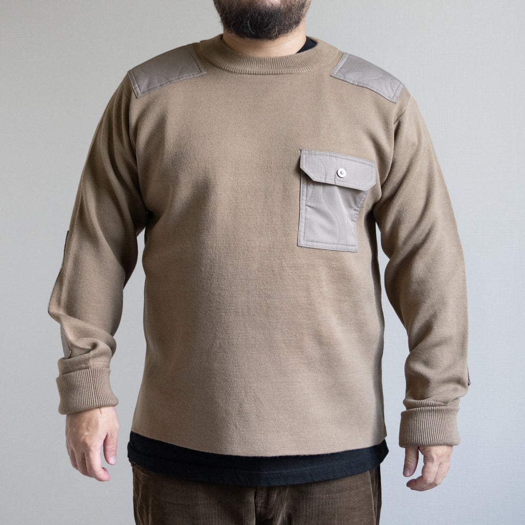 NON DOWN MILITARY CREW KNIT - L.MOCHA -