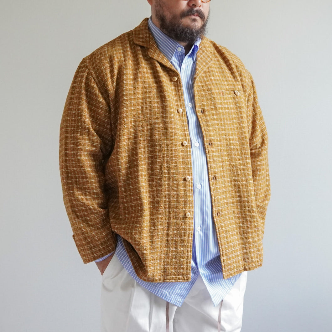 Handwoven Sashiko Foreman Shirts --camel-