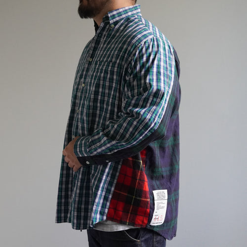 テングストア大阪オリジナルアイテムLAC　リメイクシャツ　長袖シャツ　大きいサイズ　ビッグサイズ　メンズファッション