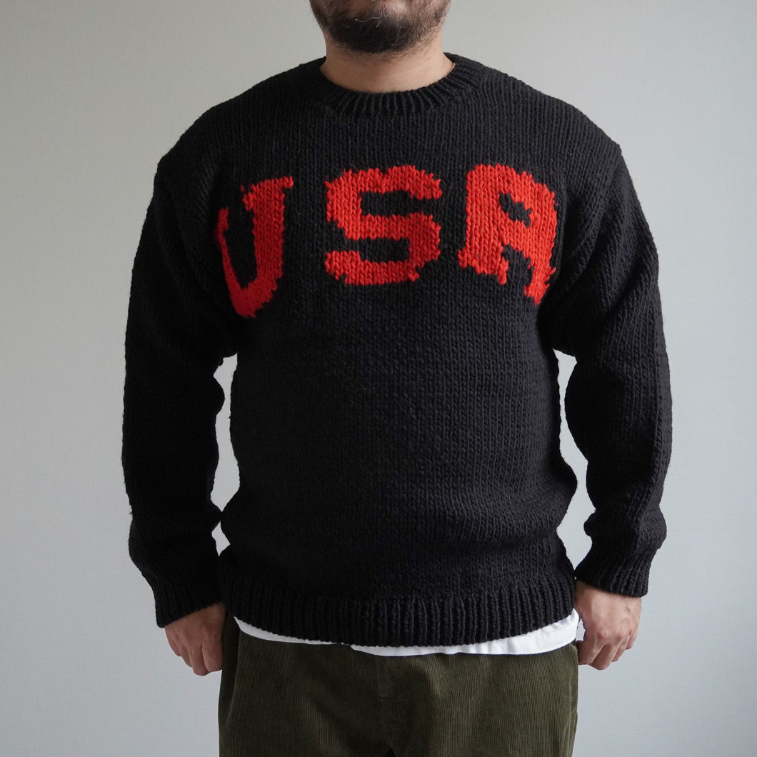 USA Hand Knit Crew -Black-