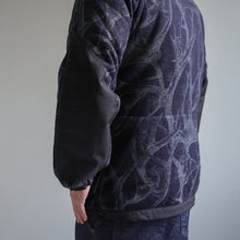 Load image into Gallery viewer, Horn Tree Print Wool Boa Jacket -Navy-

