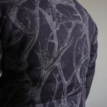 Load image into Gallery viewer, Horn Tree Print Wool Boa Jacket -Navy-
