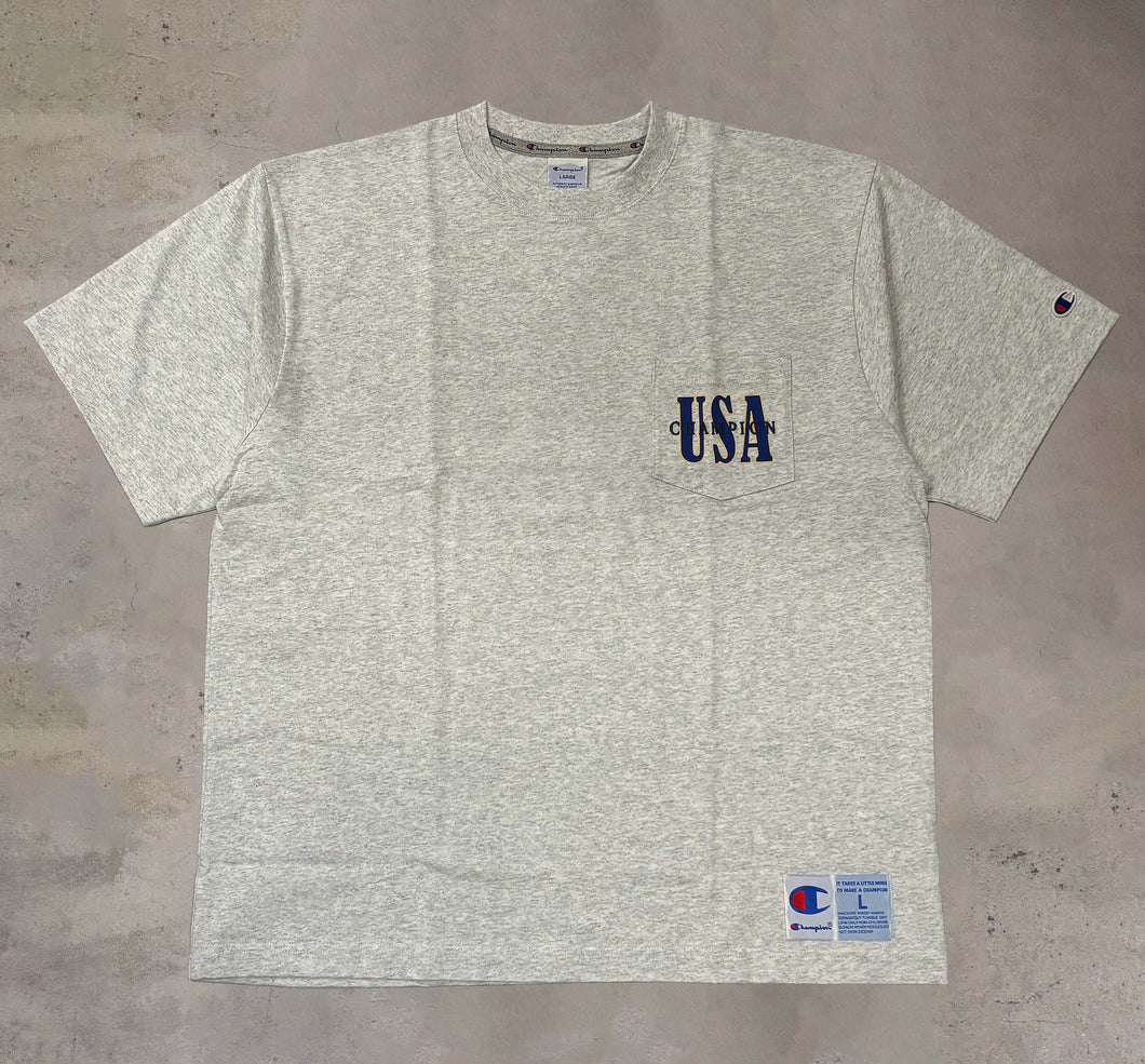 CHAMPION - SHORT SLEEVE T-SHIRT USA - GRAY