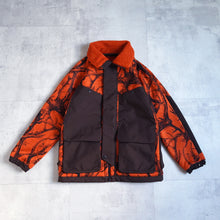 Load image into Gallery viewer, Horn Tree Print Wool Boa Jacket - Orange-
