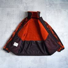 Load image into Gallery viewer, Horn Tree Print Wool Boa Jacket - Orange-
