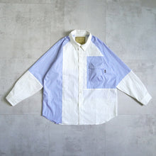 Load image into Gallery viewer, PatchWork Raglan Shirts --White x Stripe-
